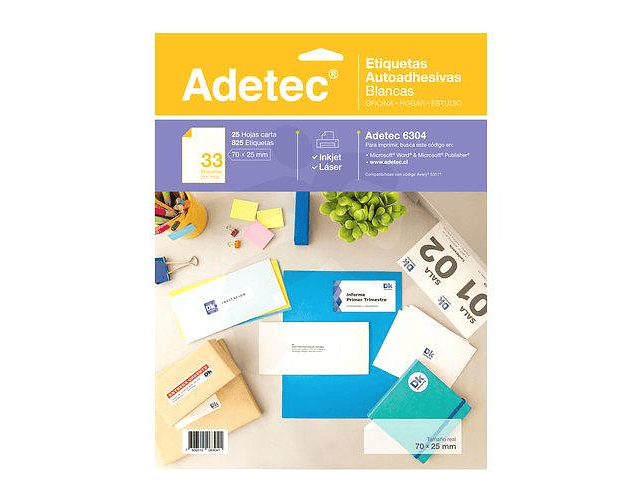 ETIQUETA  AUTOADHESIVA LASER 106 X 70 mm BLANCA