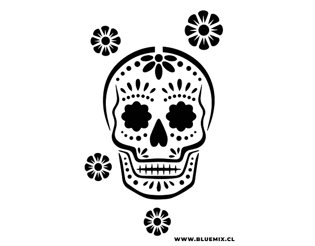 STENCIL HOJA DIA DE LOS MUERTOS 21x33 CMS