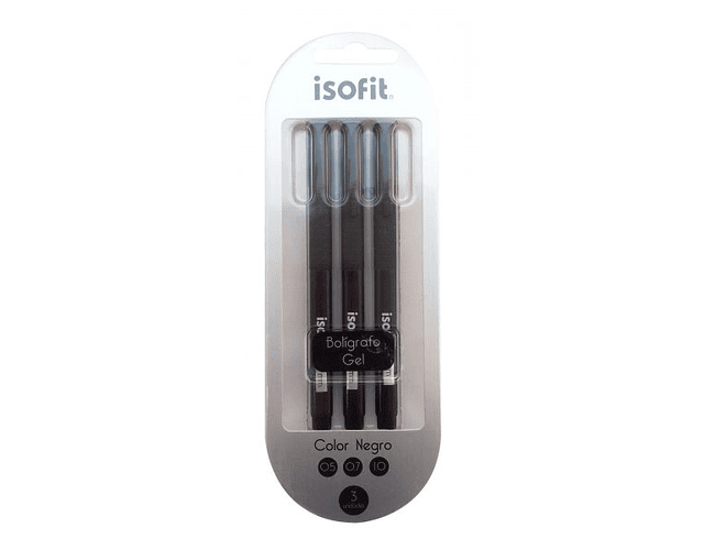 BLISTER BOLIGRAFO GEL NEGRO 3 UNIDADES 