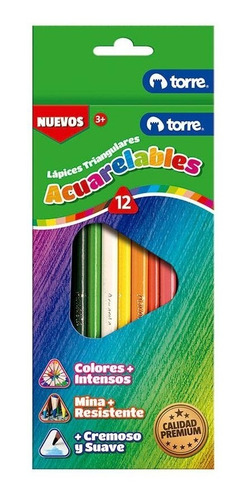 Lápices Acuarelables Hand 12 Colores