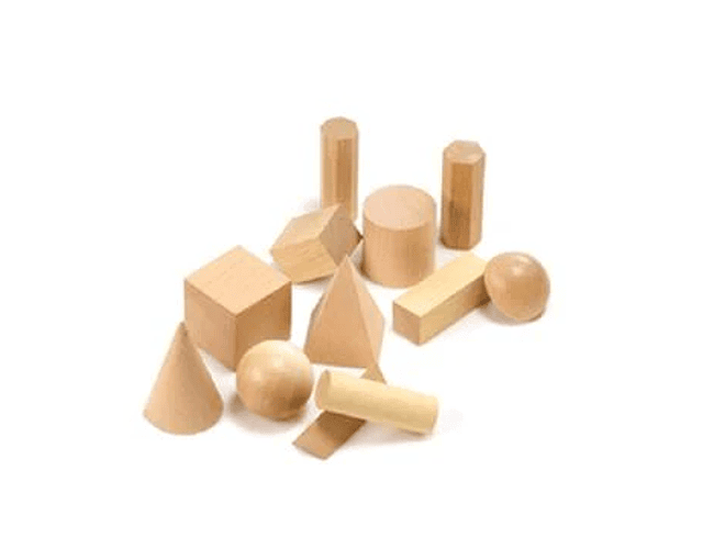 JUEGO CUERPOS GEOMETRICOS MADERA 12 PZS. AZCORBE