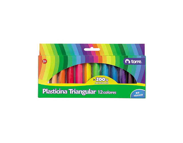 PLASTICINA TRIANGULAR 12 COLORES TORRE