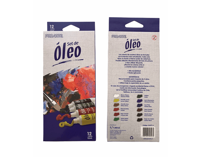 SET DE OLEOS  12 COLORES CREATION 12ML 