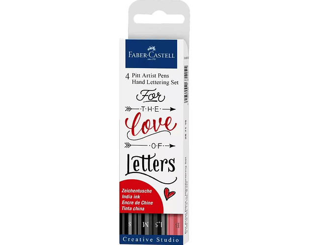 MARCADORES PITT ARTIST LETTERING LOVE X4