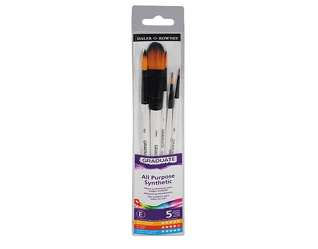 SET DE PINCELES PARA TECNICAS DE PAISAJES 5 UNIDADES