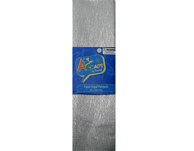 PAPEL CREPE PLATEADO 50 X 200 CMS