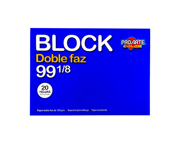 BLOCK MEDIO 1/8 DOBLE FAZ 20 HOJAS