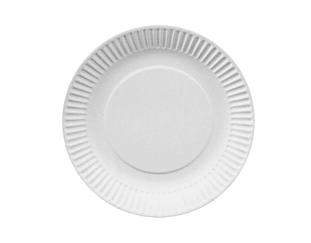 PLATO REDONDO CARTON BLANCO 