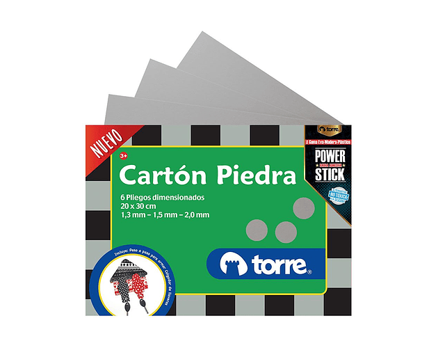 CARPETA CARTON PIEDRA 20X30 6 PLIEGO. 1.3/1.5/2.0. TORRE
