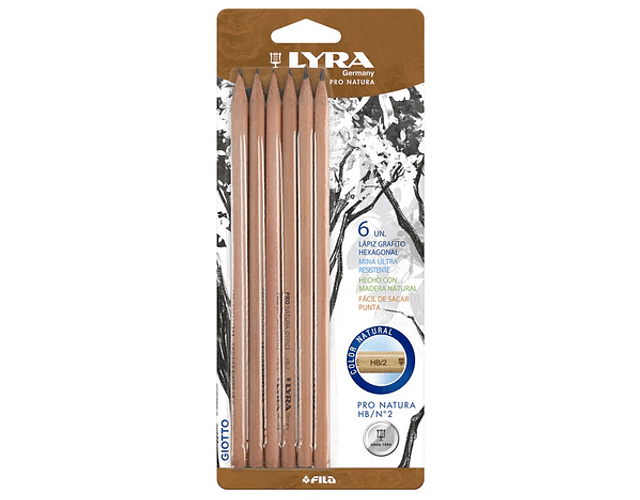 BLISTER LAPIZ GRAFITO NATURAL 6 UNIDADES