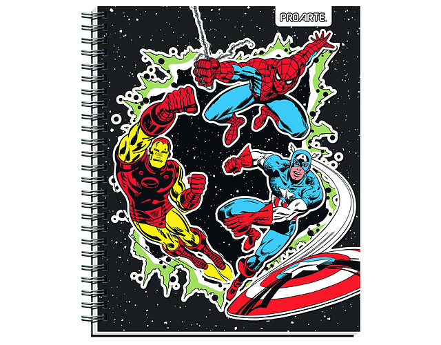 CUADERNO UNIVERSITARIO 100HJS MAT7MM. MARVEL COMICS