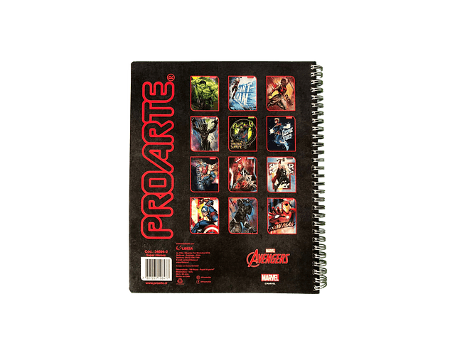 CUADERNO UNIVERSITARIO 100HJS MAT 7MM. MARVEL