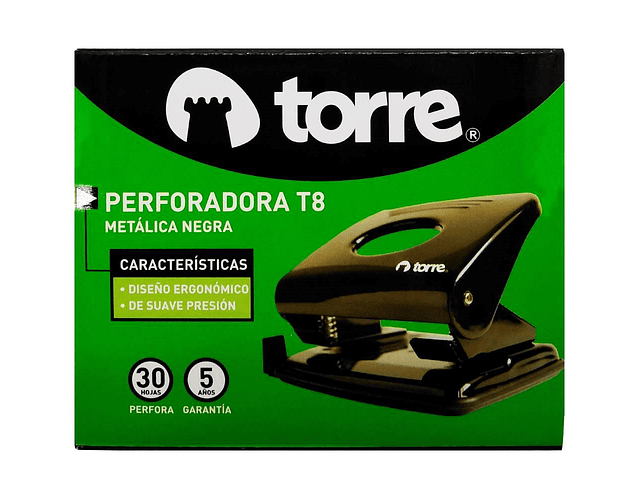 PERFORADOR METAL 30 HJS. T-8 NEGRA 