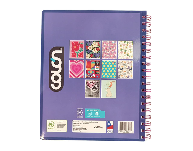 CUADERNO UNIVERSITARIO 100HJS 7MM PRINT MUJER