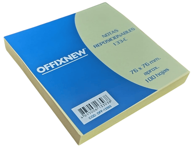 TACO APUNTES ADHESIVO 76X76MM 100HOJAS OFFIX