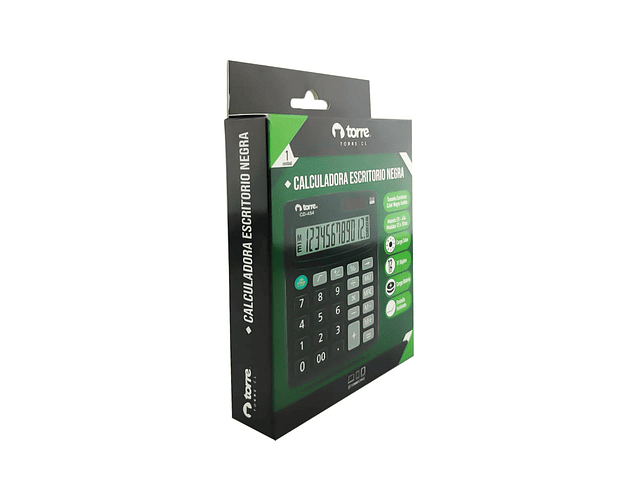 CALCULADORA ESCRITORIO 12 DÍGITOS 454 NEGRA