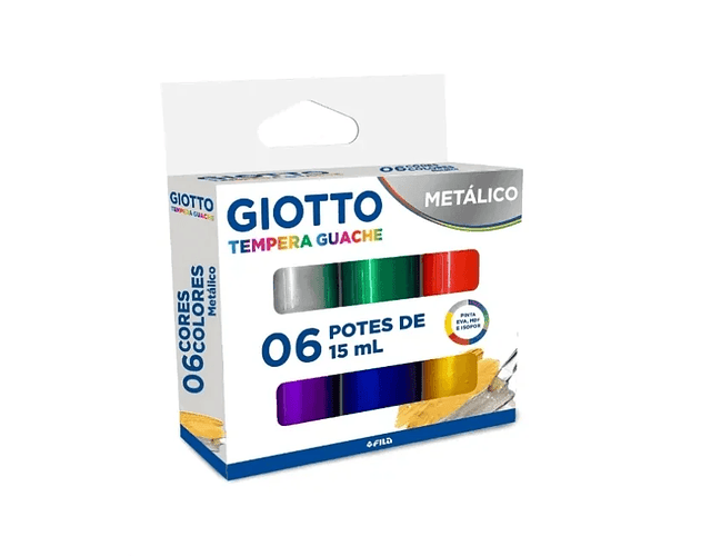 TEMPERA METÁLICA 6 COLORES 15 ML.