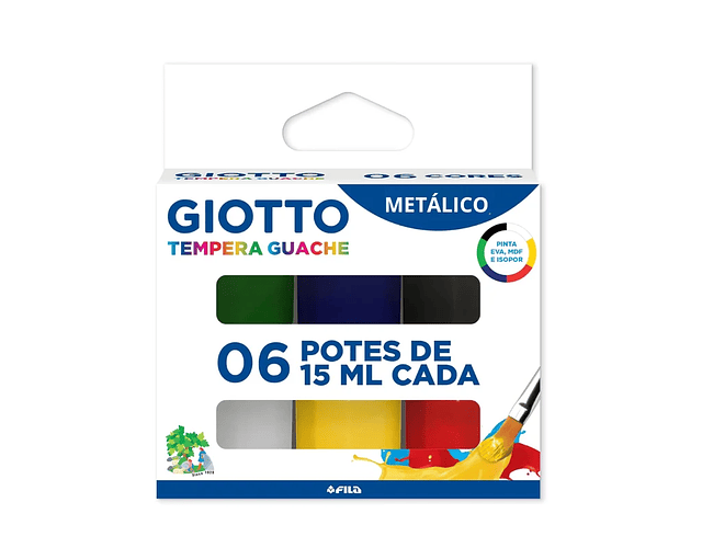 TEMPERA METÁLICA 6 COLORES 15 ML.