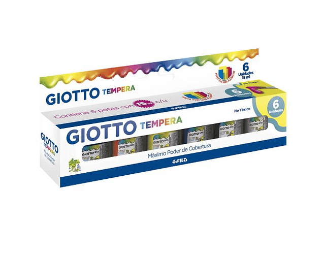 TEMPERA GEL 6 COLORES 15 ML.
