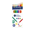 LÁPICES DE COLORES TRIANGULARES 12 UNIDADES 
