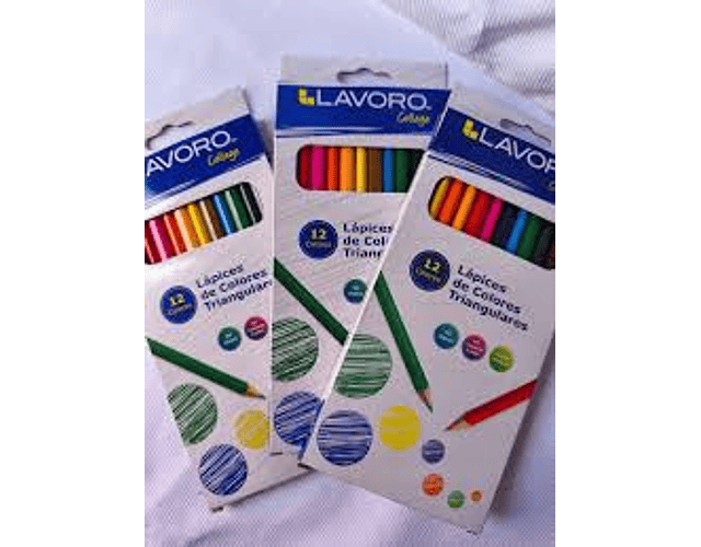 LÁPICES DE COLORES TRIANGULARES 12 UNIDADES 