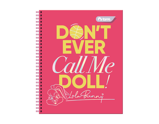 CUADERNO UNIVERSITARIO 100 HOJAS 7MM LOLA BUNNY 
