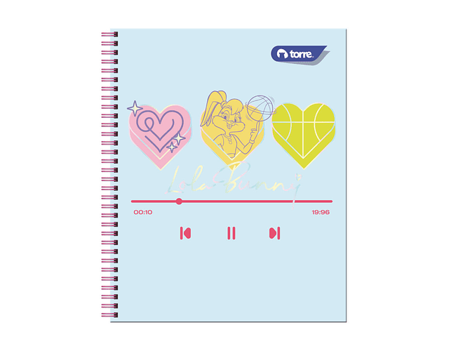 CUADERNO UNIVERSITARIO 100 HOJAS 7MM LOLA BUNNY 