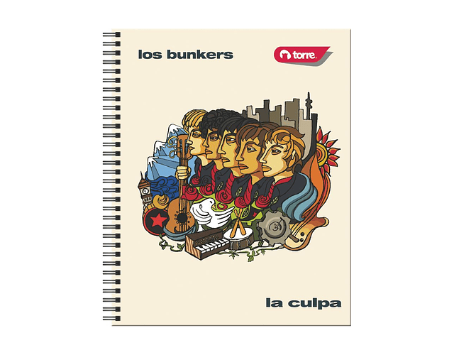 CUADERNO UNIVERSITARIO 100 HOJAS 7MM LOS BUNKERS 