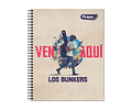CUADERNO UNIVERSITARIO 100 HOJAS 7MM LOS BUNKERS 