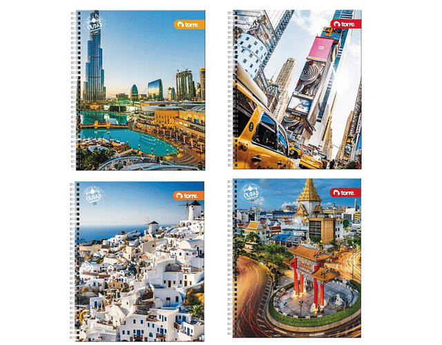 CUADERNO UNIVERSITARIO CLÁSICO CIUDAD 100 HOJAS MAT 7MM 