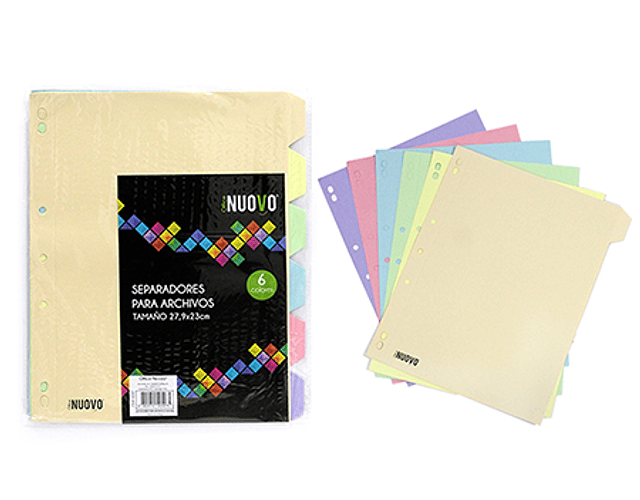 SEPARADOR CARTA 6 DIVISIONES 