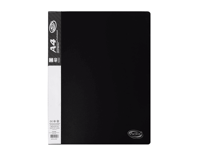 CARPETA 40 FUNDAS A4 NEGRO