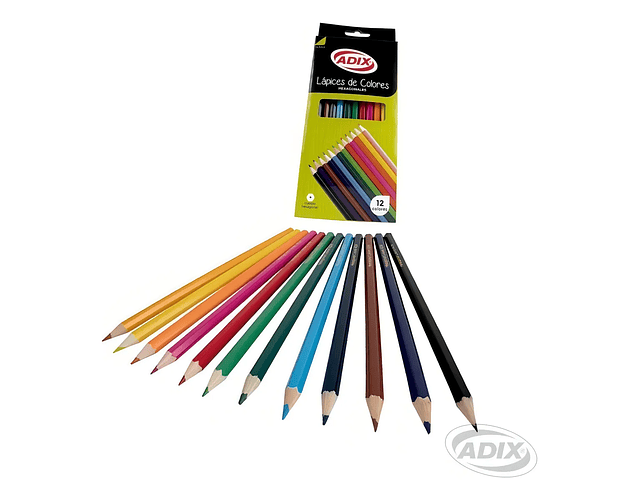 LÁPICES 12 COLORES HEXAGONALES 