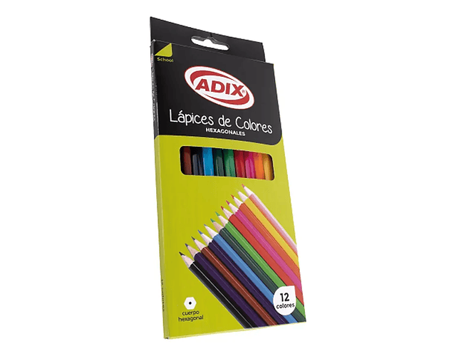 LÁPICES 12 COLORES HEXAGONALES 