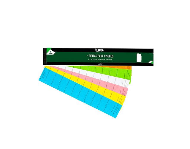 TIRITAS VISORES 250 UNIDADES COLORES