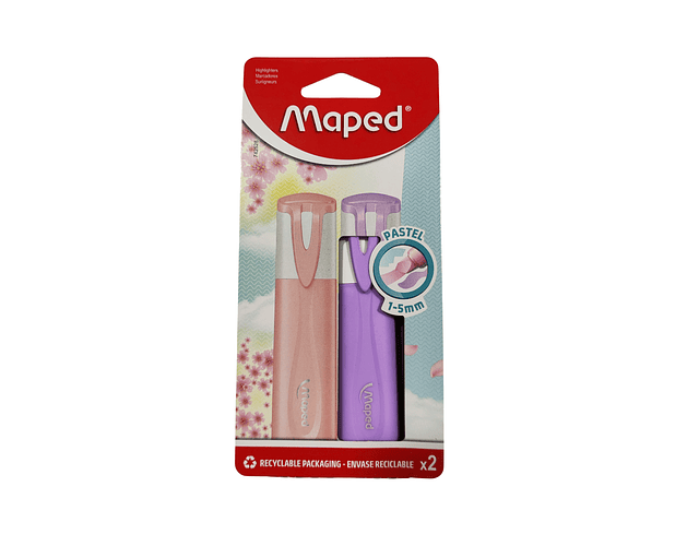 SET DESTACADORES FLUOR PEPS PASTEL 2 UNIDADES