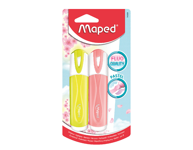 SET DESTACADORES FLUOR PEPS PASTEL 2 UNIDADES