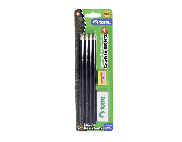 LAPICES GRAFITO N°2 + SACAPUNTAS BLISTER