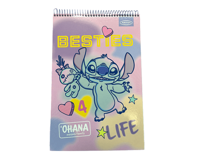 CROQUERA OFICIO 80 HOJAS STITCH PASTEL