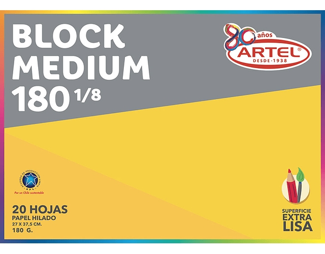BLOCK DIBUJO MEDIUM 180 GRS 1/8 20 HJS