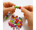 CUENTAS DE MADERA MIX COLORES