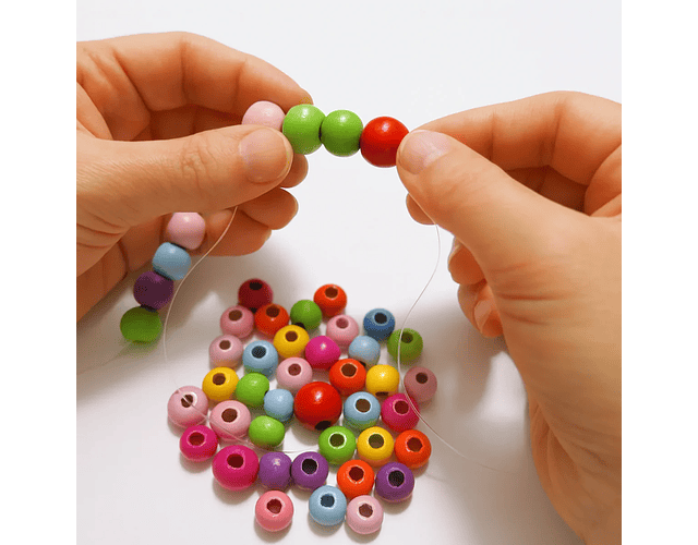 CUENTAS DE MADERA MIX COLORES