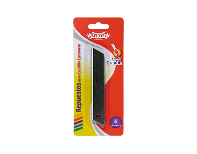 REPUESTO CUCHILLO CARTONERO GRANDE 6 UNIDADES 