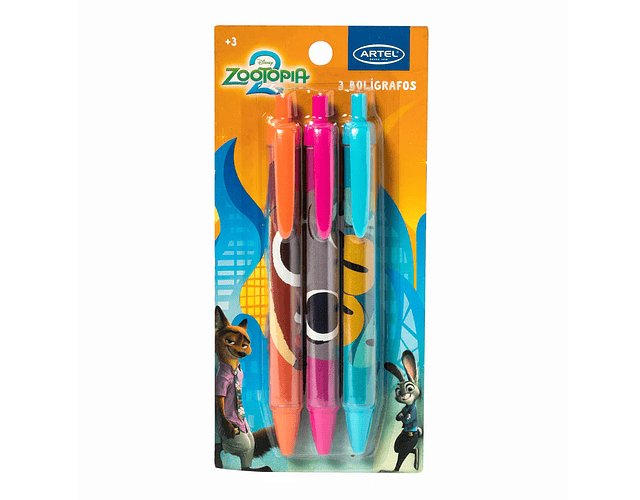 SET 3 BOLIGRAFOS ZOOTOPIA 2