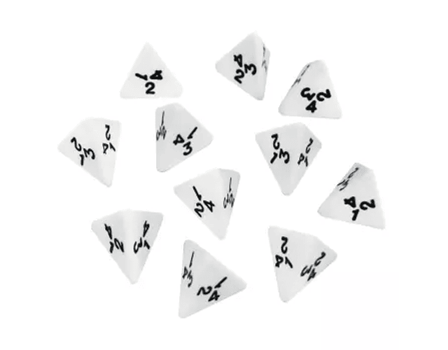 DADO 4 LADOS PIRAMIDAL TETRAEDRO 