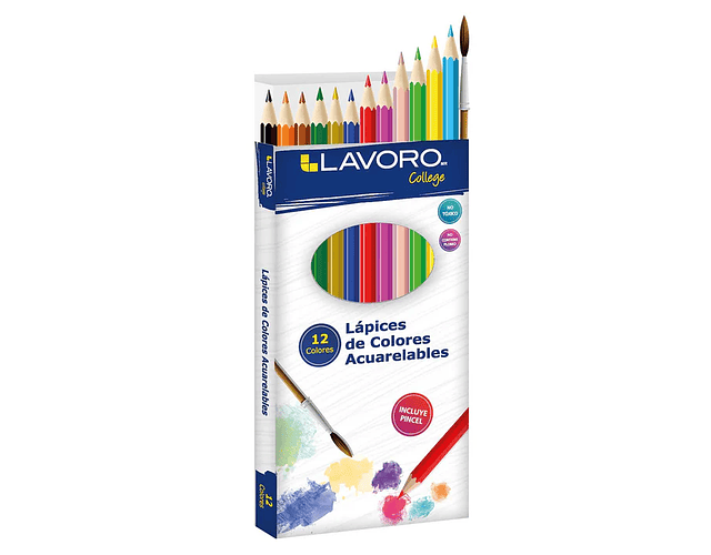 LAPICES DE COLORES ACUARELABLES 12 UNIDADES 