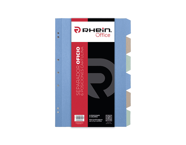 SEPARADOR CARTA CARTULINA 6 DIVISIONES