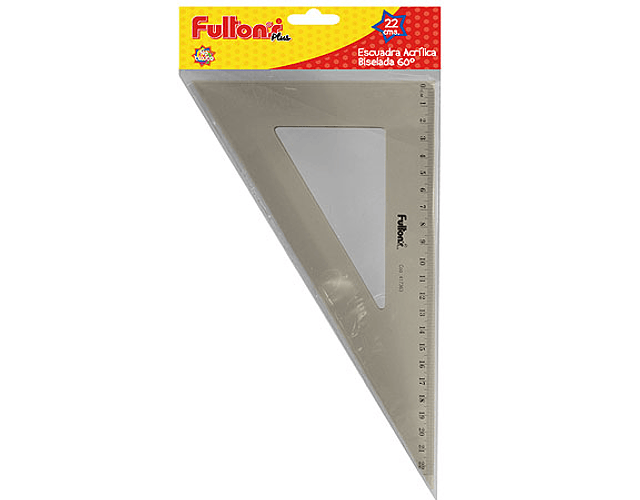 ESCUADRA ACRILICA 22 CM HUMO 60° BISELADA 