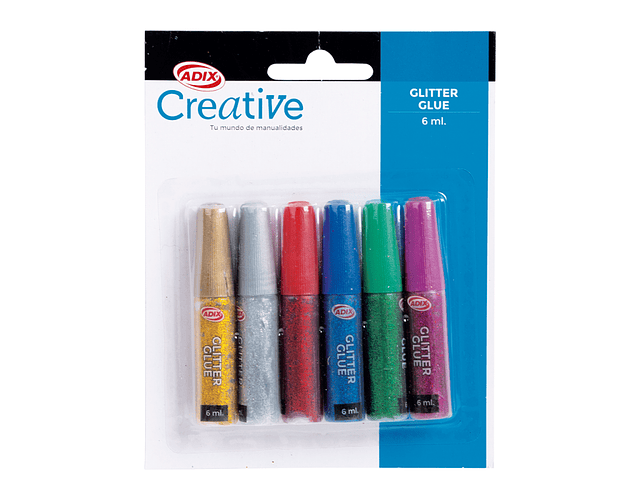 GLITTER GLUE 6ML 6 UNIDADES