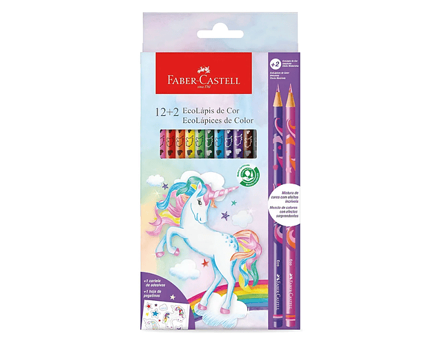 LAPICES 12 COLORES UNICORNIO +2